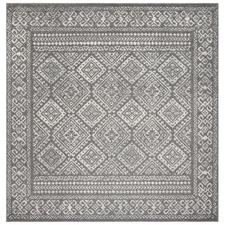 Safavieh 3 x 3 ft. Tulum Power Loomed Square Area Rug Dark Grey & Ivory TUL264F-3SQ